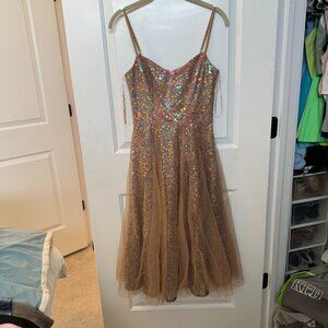 Dress the Population Gold Sequin Dress  Size XS